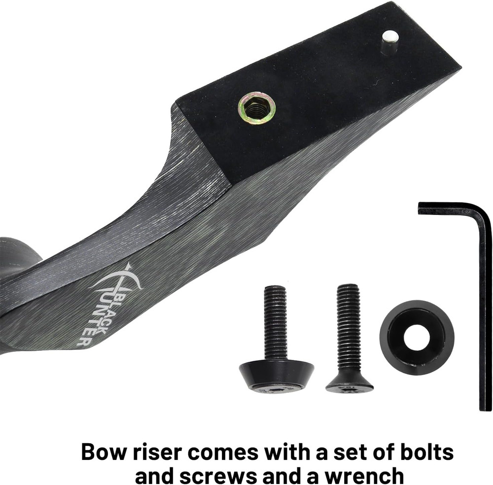 Black Hunter Left Hand Bow Riser 15'' Archery Bow Riser for Recurve Bow Longbow