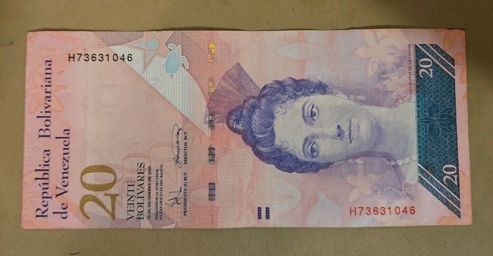 2008 Venezuela 20 Bolivares Note