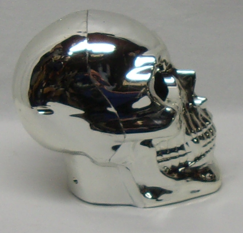 CHROME SKULL STROBE LIGHT HALLOWEEN PROP GHOST HORROR GORE HAUNTED EVIL DEAD