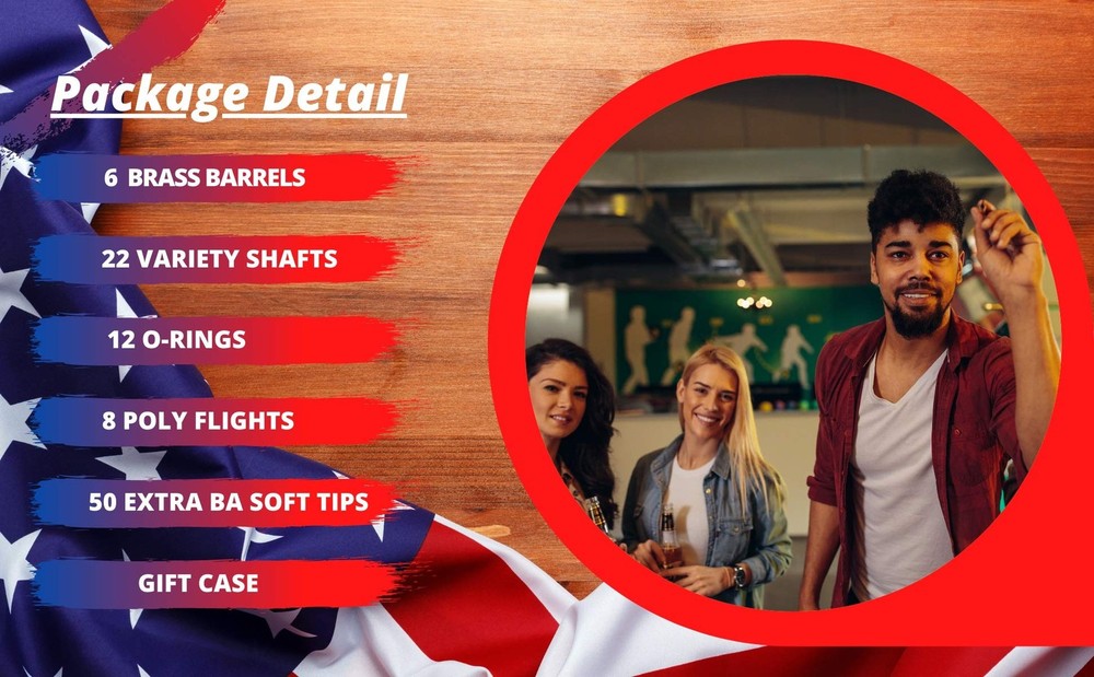 Soft Tip Darts Set - Professional Darts for Electronic Dartboard - Includes Bras