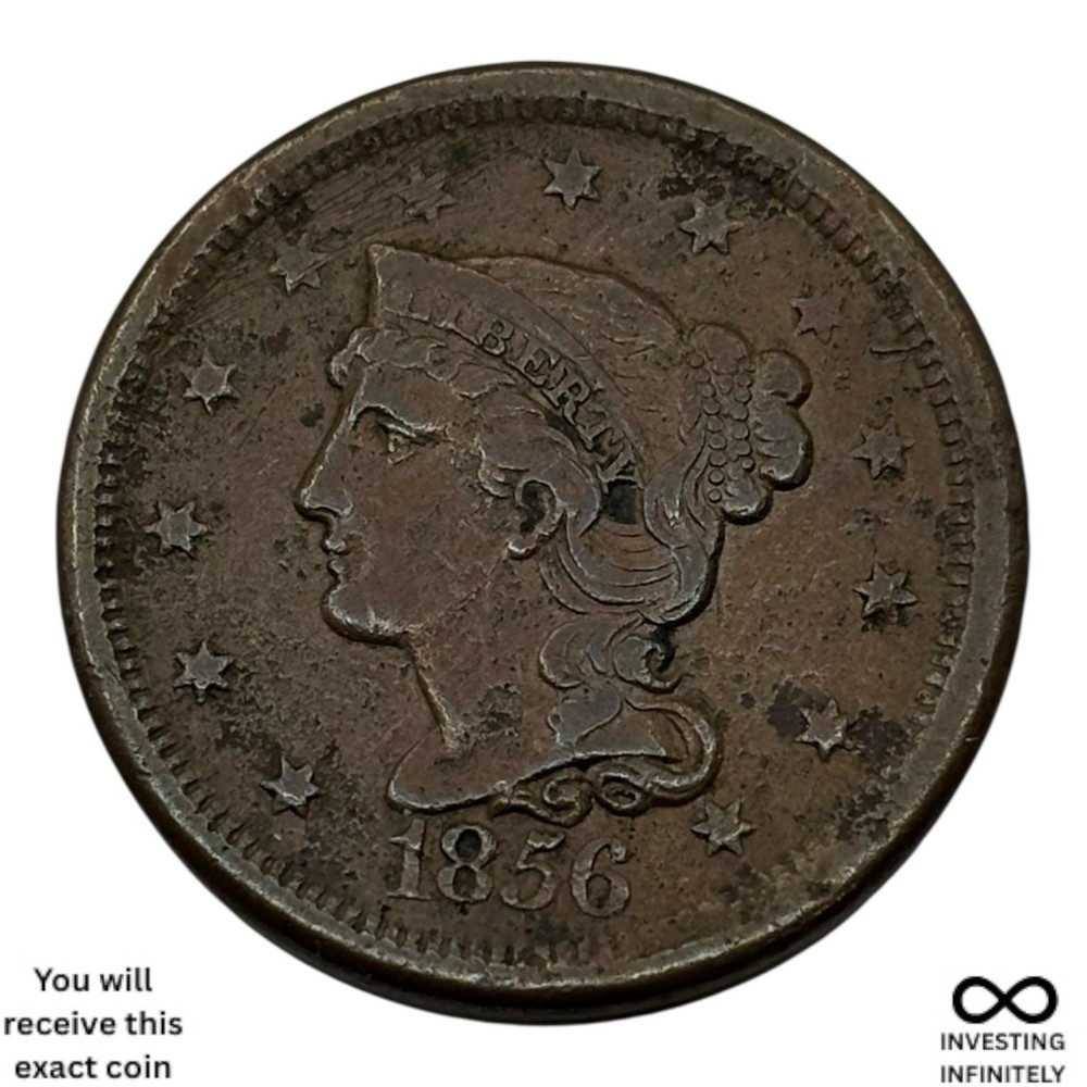 1856 Upright 5 Large Cent X-1707
