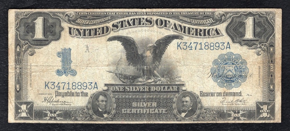 FR. 236 1899 $1 ONE DOLLAR “BLACK EAGLE” SILVER CERTIFICATE NOTE VERY FINE (D)