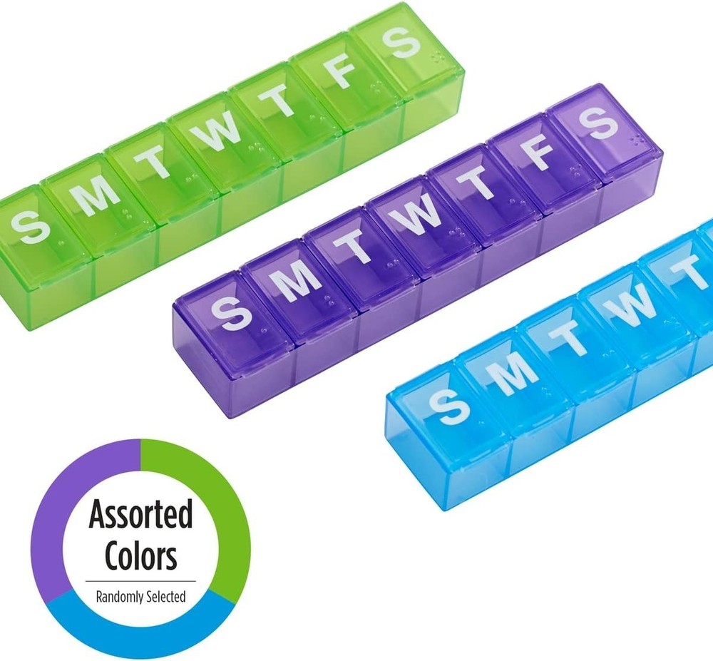 Compact 7-Day Pill Planner with Large Compartments - Easy Medication Management