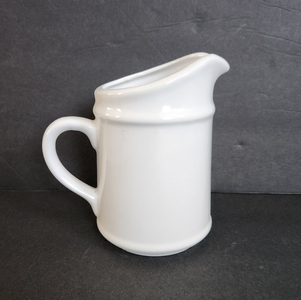 Vintage Ceramic Pitcher Vase Retro Fan Rose Pattern 6"