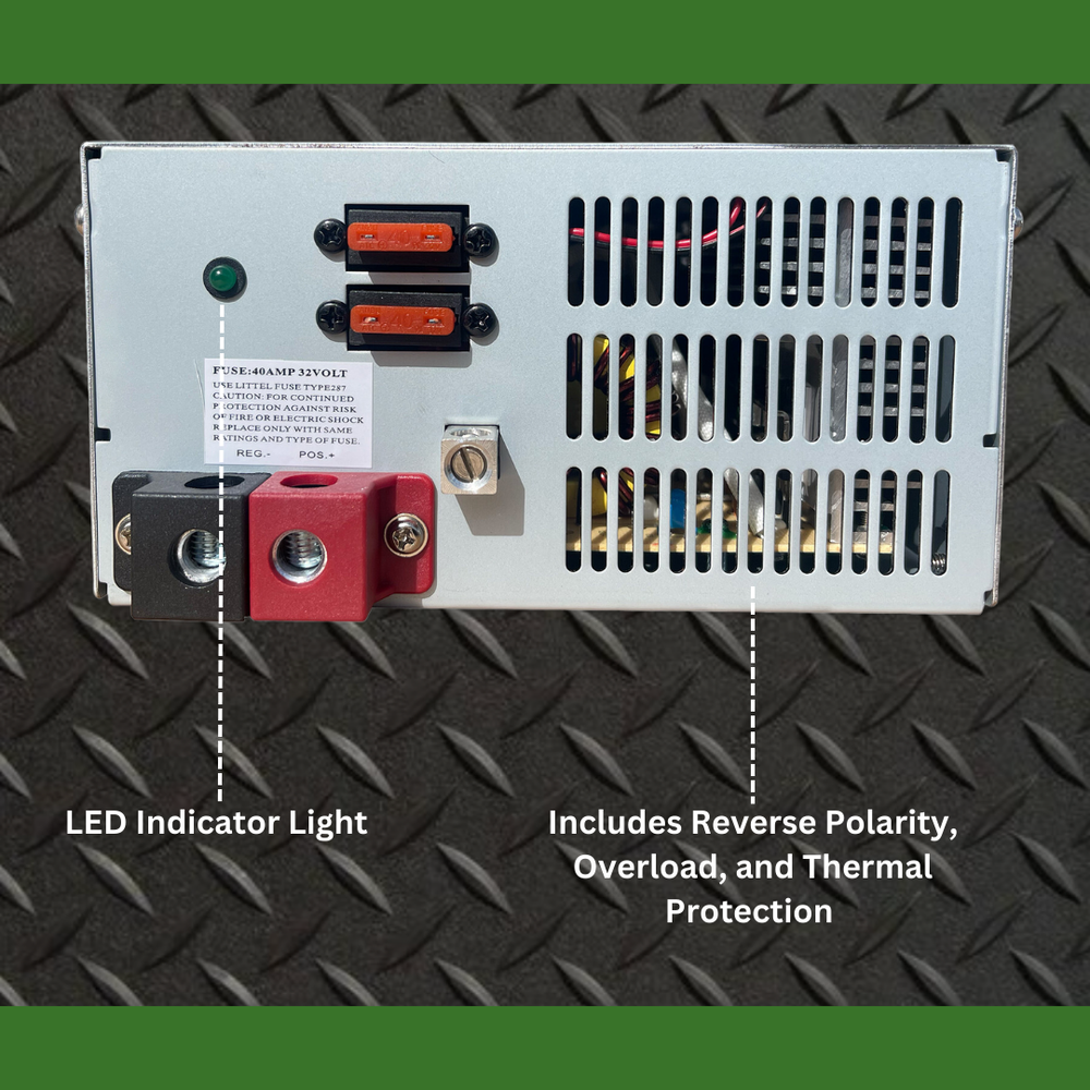 PowerMax 75 Amp Power Converter 12 Volt Power Supply with LED Light