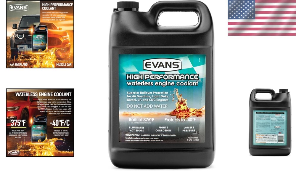 Premium Waterless Engine Coolant, 128 oz - Enhances Engine Efficiency & Power