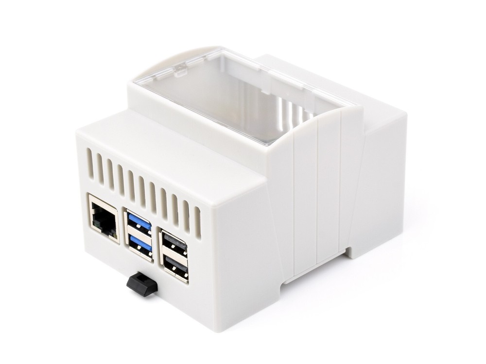 Waveshare DIN Rail ABS Case for Raspberry Pi 5 large Inner Space Injection