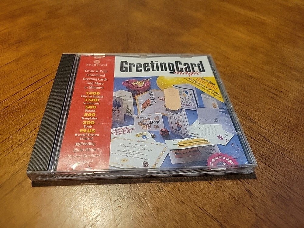 Swift Greeting Card Magic Windows 95 PC CD ROM - TESTED WORKS!