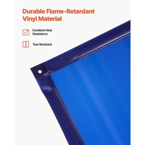 Welding Screen with Frame, 6 x 6 FT Welding Curtain Screen, Flame-Resistant Vin