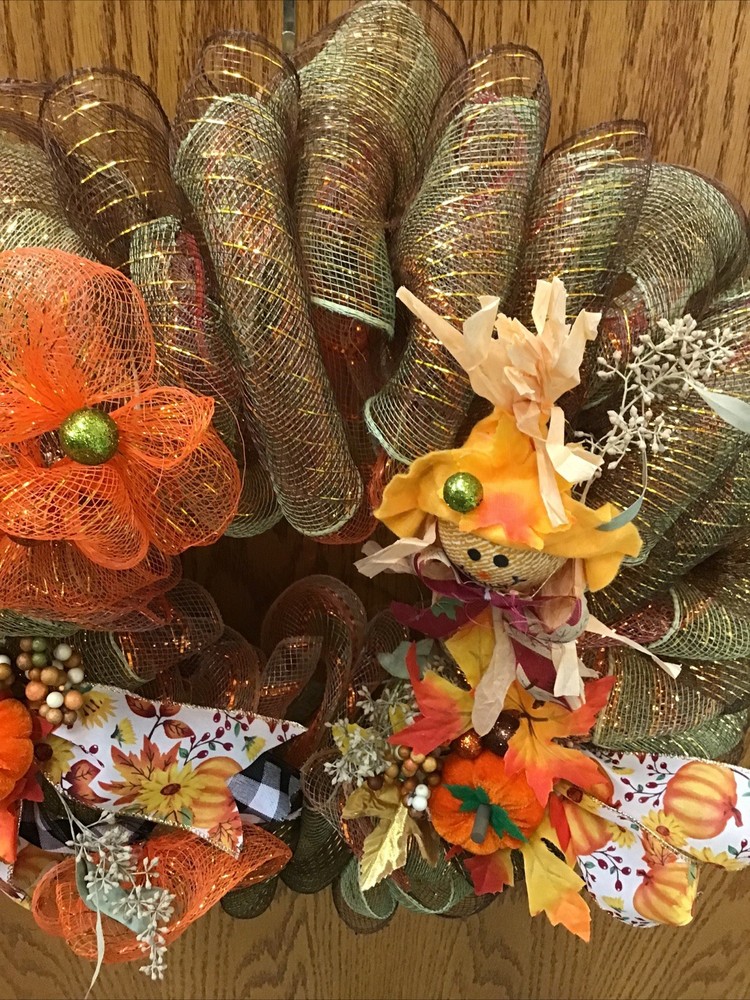 Fall Swag with Pumpkins Handmade Custom Wreath