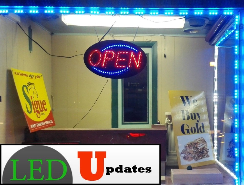 LEDUPDATES 60ft Brightest Blue STOREFRONT LED LIGHT 5630 + UL Listed Power