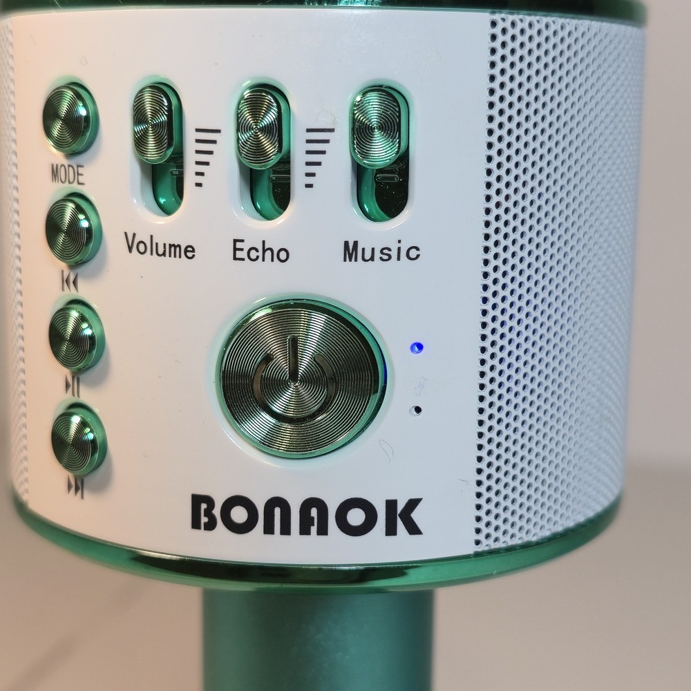 BONAOK Wireless Bluetooth Karaoke Microphone Speaker Tested & Works