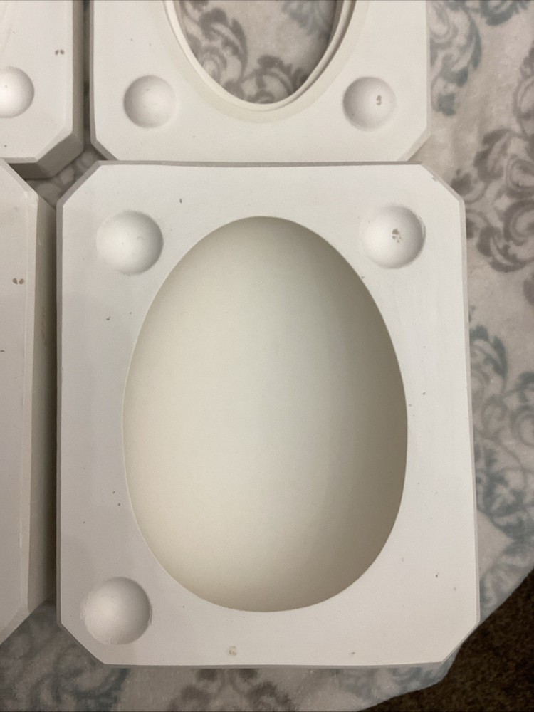 VTG Cramer HC#173 Large Plain Egg Box Candy Dish 2 Molds Ceramic Slip Cast Mold
