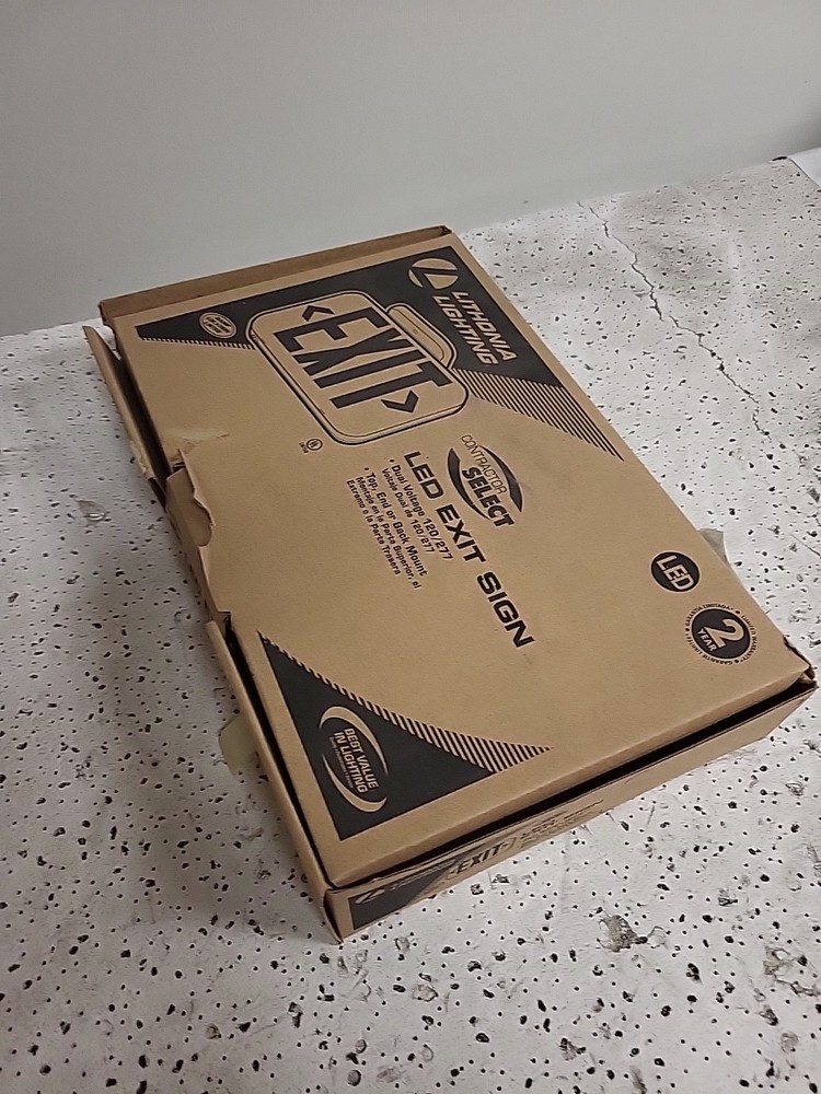 Lithonia Lighting LED Exit Sign EXG LED E64722-B Dual Voltage 120/277