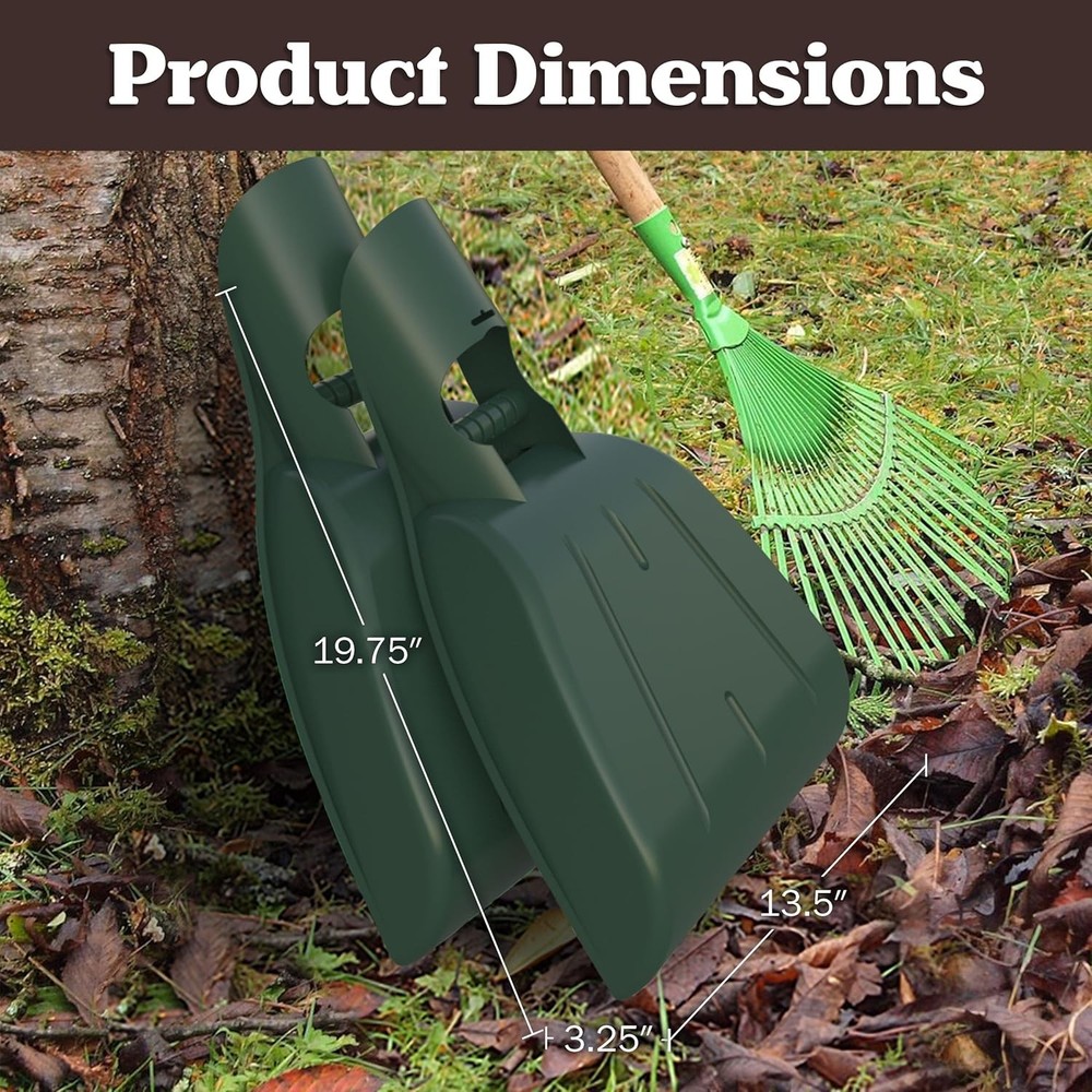Leaf Scoops Hand Rakes - Lightweight, Durable Grabber Tool for Scooping Green