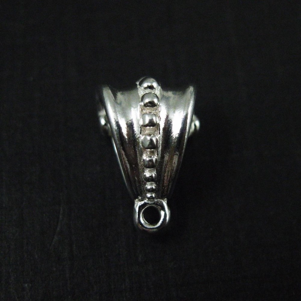 Sterling Silver Fancy Bail Ring Connector Simple Pendant 14mm