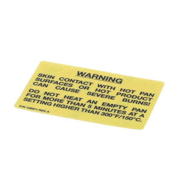LABEL HOT SURFACE 128671 for Groen