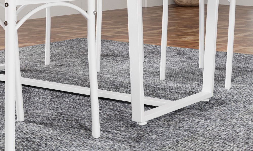 Industrial 4-Pc Table Chair Set Solid Backrest Durable Style