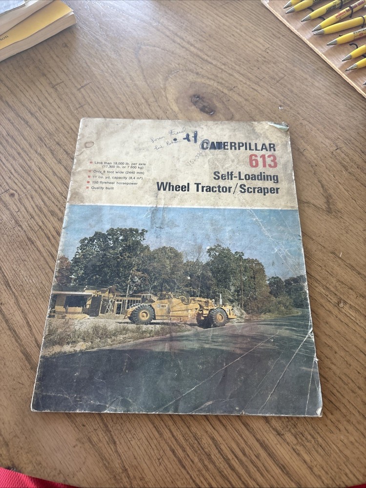 Vintage Caterpillar 613 Self Loading Scraper Sales Brochure