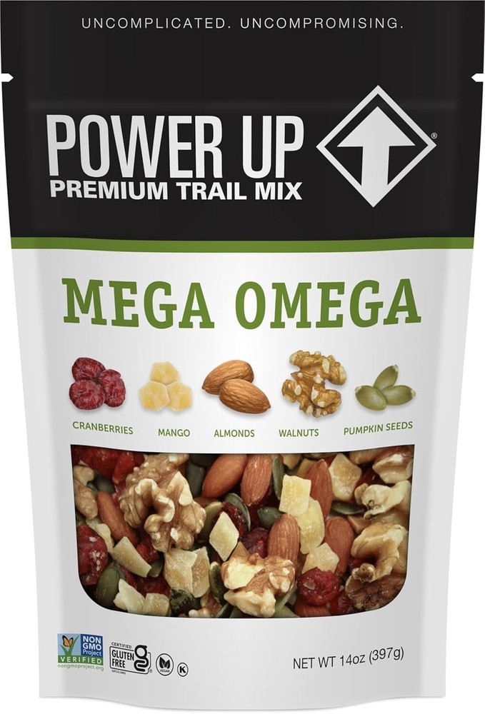 14 oz Power Up Mega Omega Trail Mix - Nutritious Snack, Energizing Blend