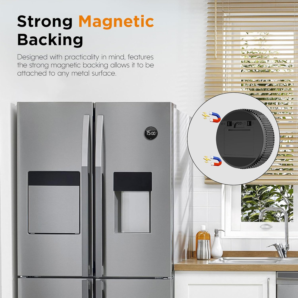 Upgrade Digital Kitchen Timer - Magnetic Countdown Countup Visual Pomodoro Ti...