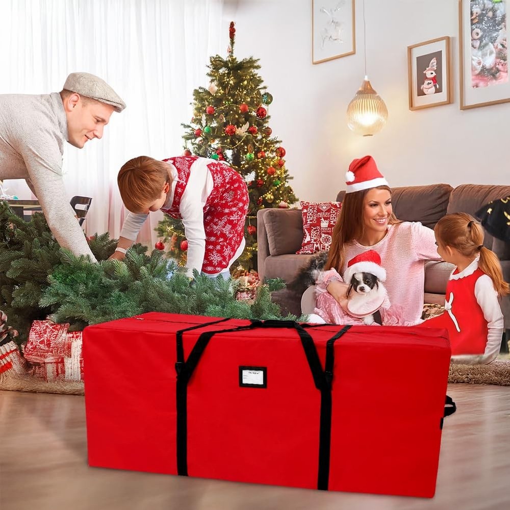 AerWo Christmas Tree Storage Bag 7.5 ft, Large FT, Red