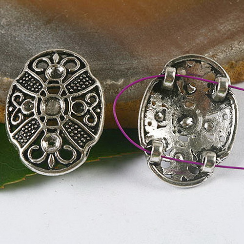 9pcs dark silver tone connectors h3358