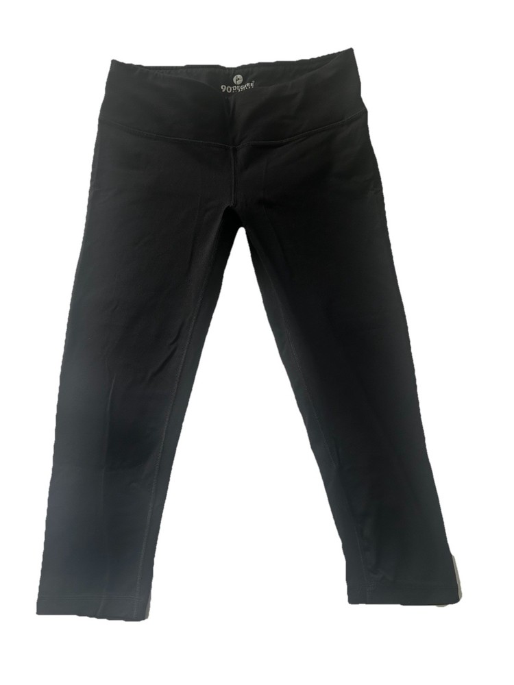 90 Degree By Reflex Leggings Size Large Black Front Inside Pocket Pull On