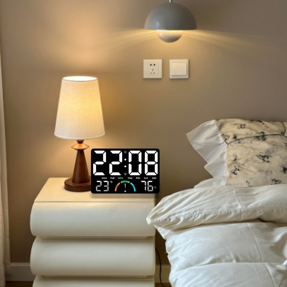 Large LED Digital Clock for Wall or Table Use with Timer and Alarm Settings