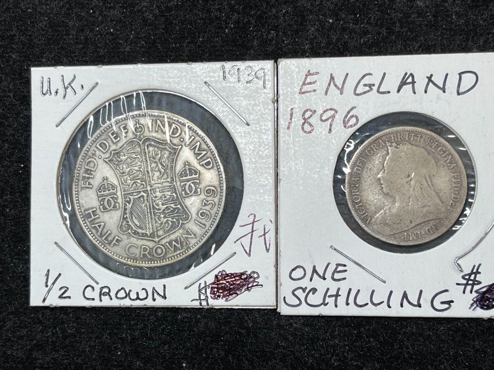 Early Great Britain 2 Silver Coins Lot