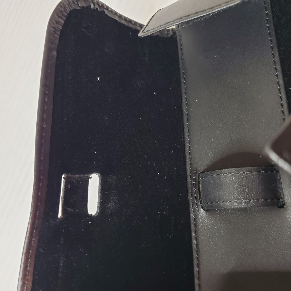 Black Leather Pen Pouch Case Single New In Box Envelope Style