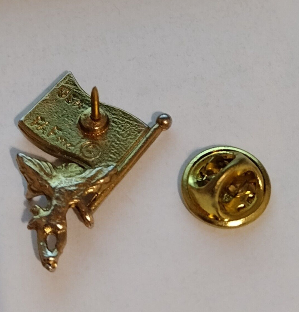 Angel Holding American Flag Lapel Pin
