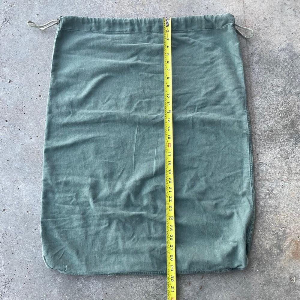 Vtg Military Pull String Canvas Bag US Stencil Green