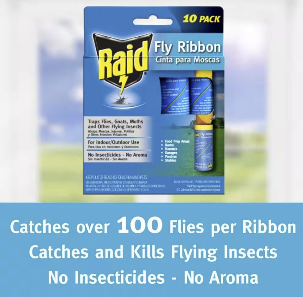 Raid FR10B-RAID 10 Count Fly & Insect Catcher Ribbons
