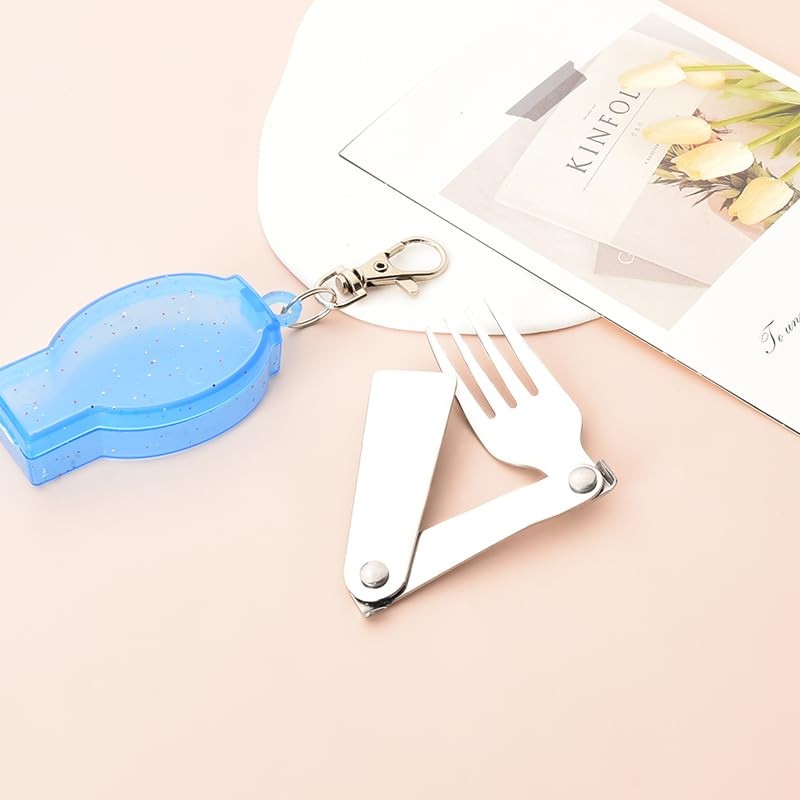 Folding Forks Silverware with Case Portable Foldable Travel Camping Utensils ...