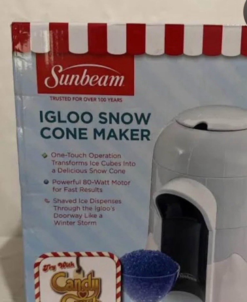 Sunbeam Igloo Snow Cone Maker Blue White