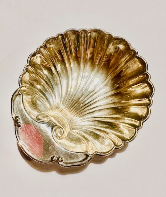 Vintage Solid Sterling Silver 925 Ornate Shell Dish 34g Table Ware