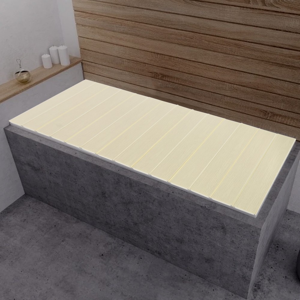 Foldable Bathtub Cover Bathtub Rectangular Board Modern Bathtub Cover PVC Yellow
