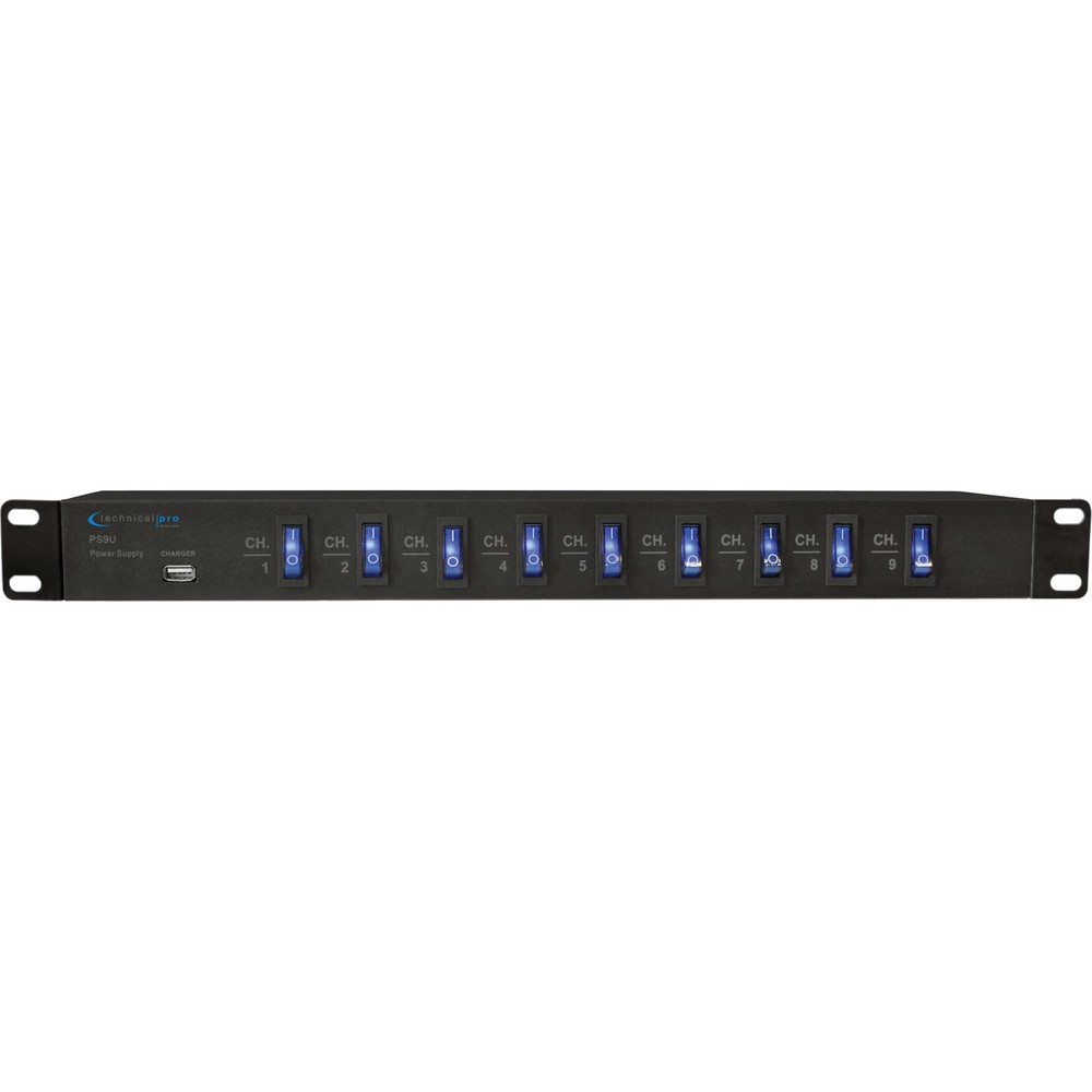 Technical Pro PS9U Rack Mount Power Supply with 5V USB Charging Port