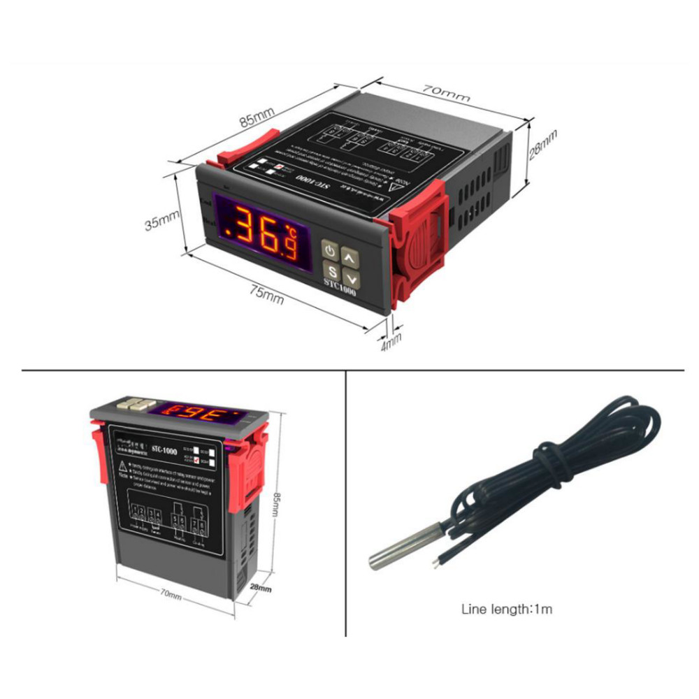 New STC-1000 Digital DIsplay Temperature Controller Thermostat NTC Sensor