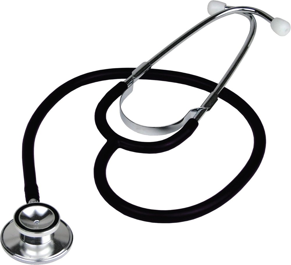 Anatomically Designed Dual Head Stethoscope - Lightweight & Non-Chill, Black