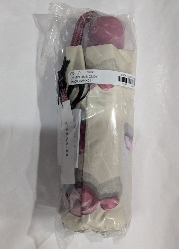 Coach Sand Multi UV Protection Mini Umbrella With Candy Print (CDF39) - NWT