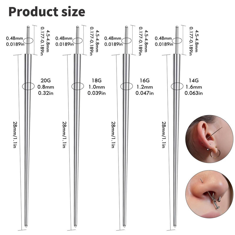 Piercing Taper Mixed 4Pcs Piercing Changing Tools Piercing Taper Insertion To...