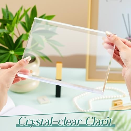 Clear Acrylic Block Rectangular Paperweight Beveled Display Base Solid