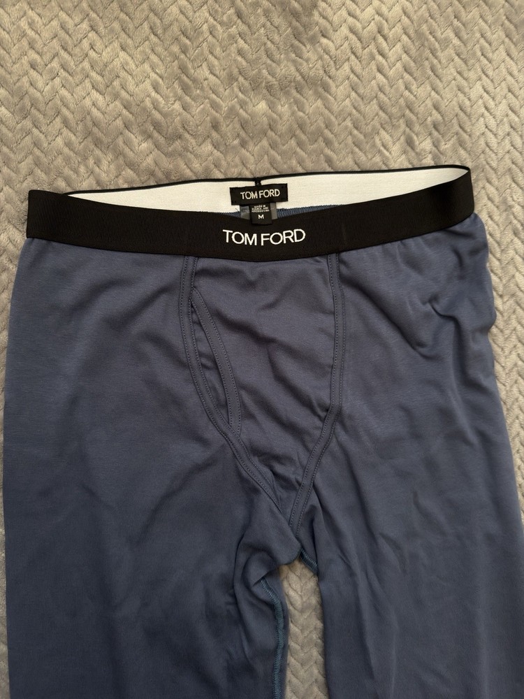 TOM FORD Dark blue Cotton Long John Base Layer Pull On Logo Band - Size M