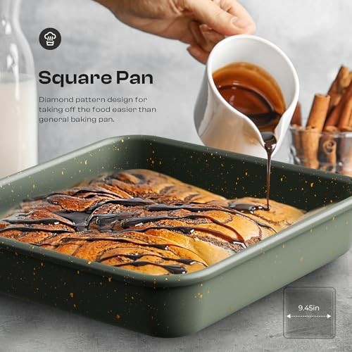 8-Piece Nonstick Bakeware Set, Stackable Oven Pan Set Includes 8PCS Green