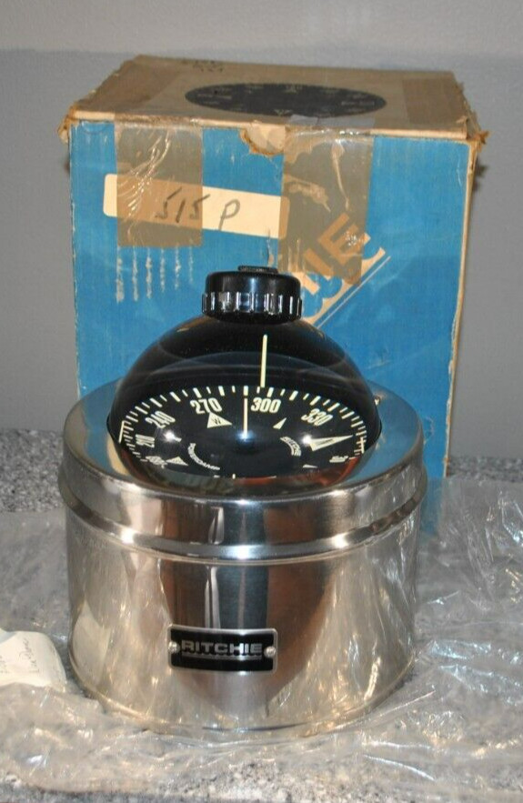 Vintage Ritchie Globemaster 5″ Binnacle / Compass #515 NEW in box