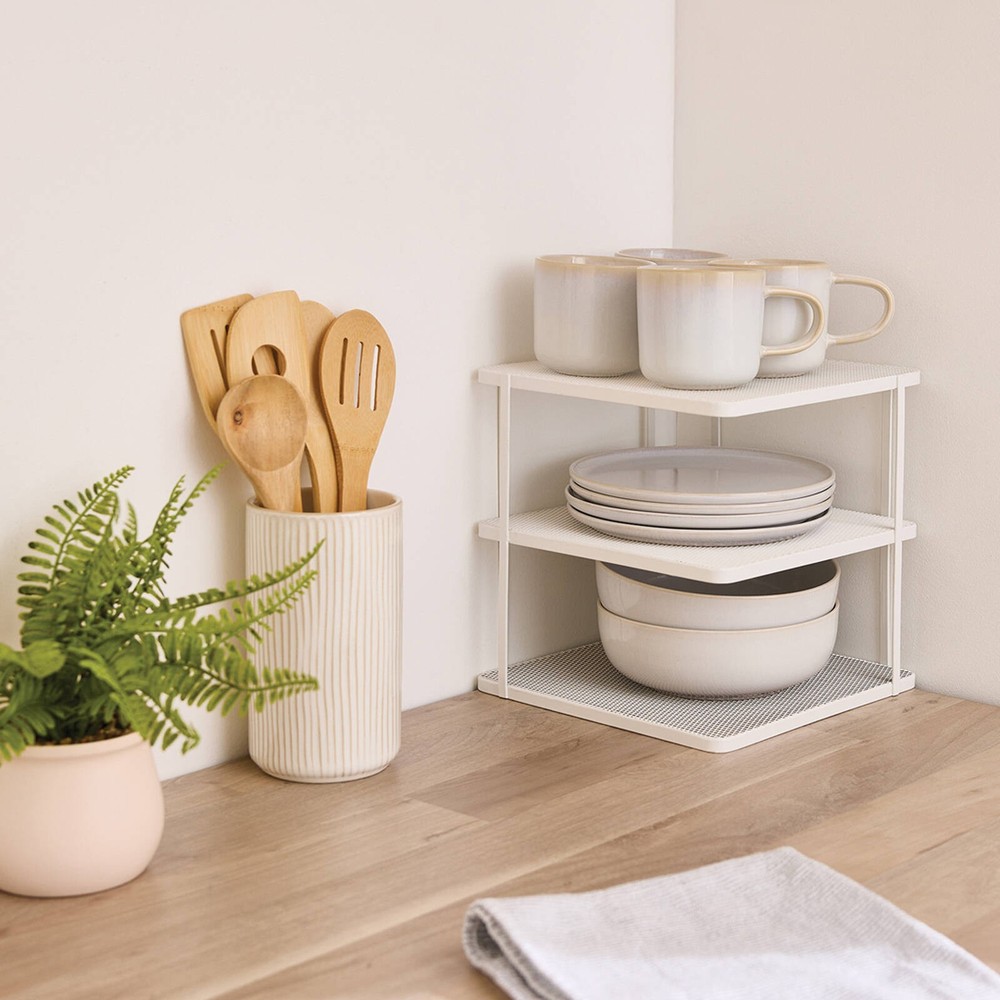 2x EzyStorage 3 Tier Corner Shelf