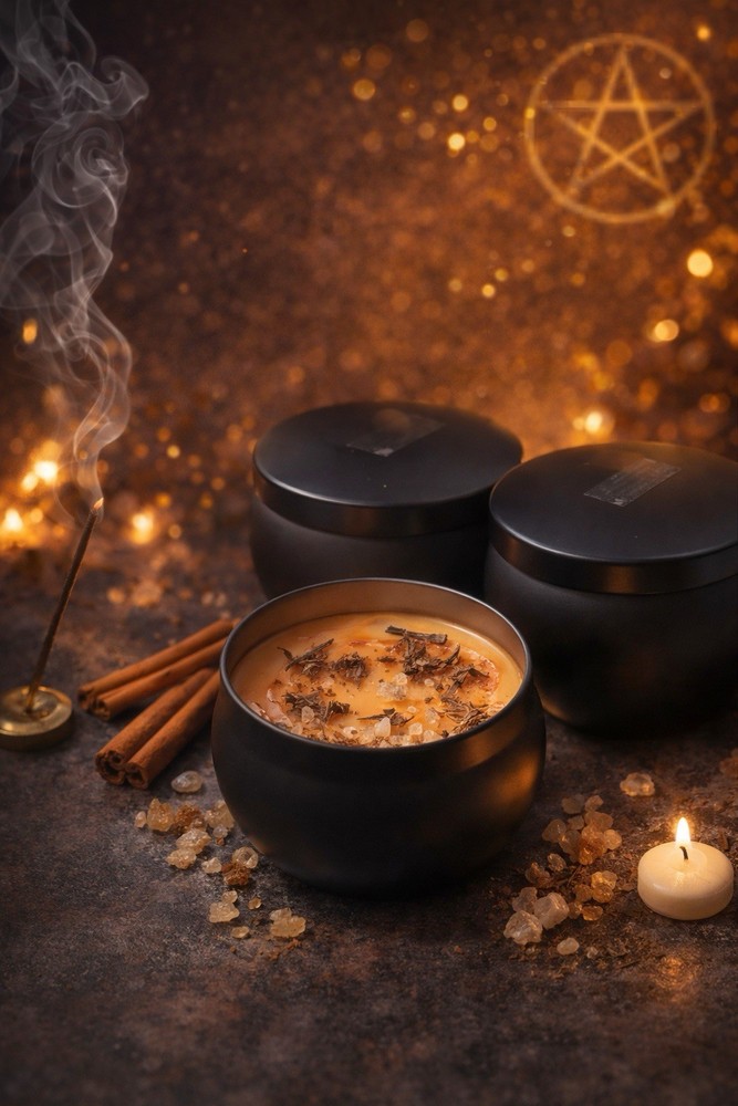 Cinnamon Intention Candle for Attraction & Prosperity Ritual, Meditation