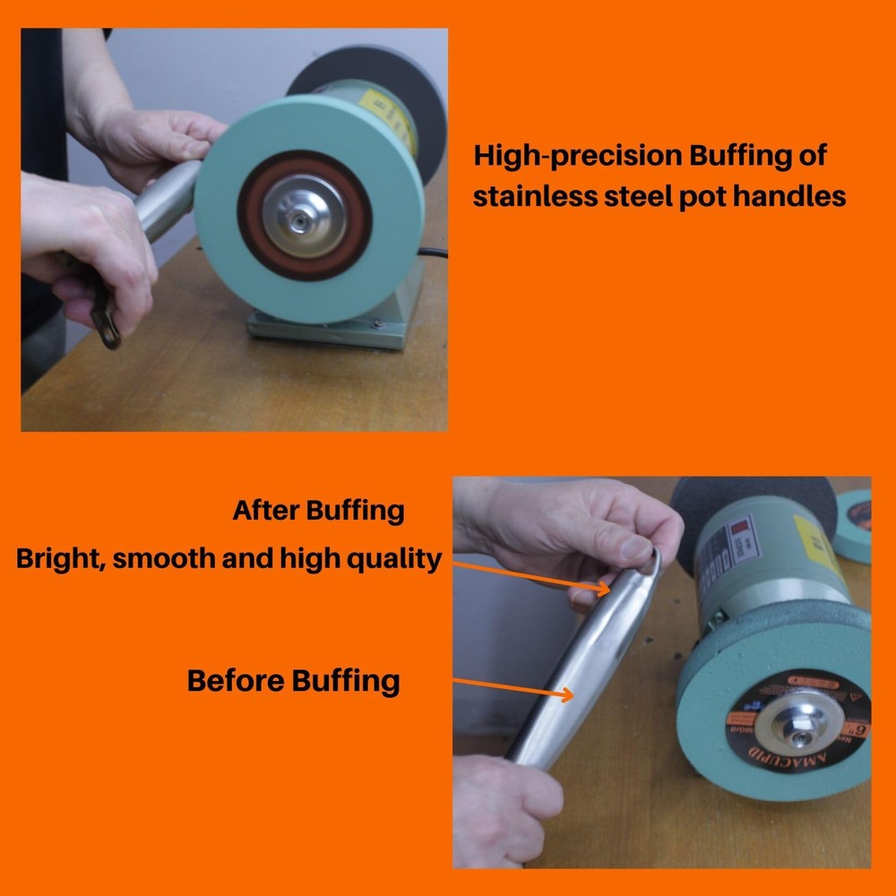 Elastic Polyurethane Buffing Wheels 6 Inch 2000 Grit. for Mirror Polished Sta...